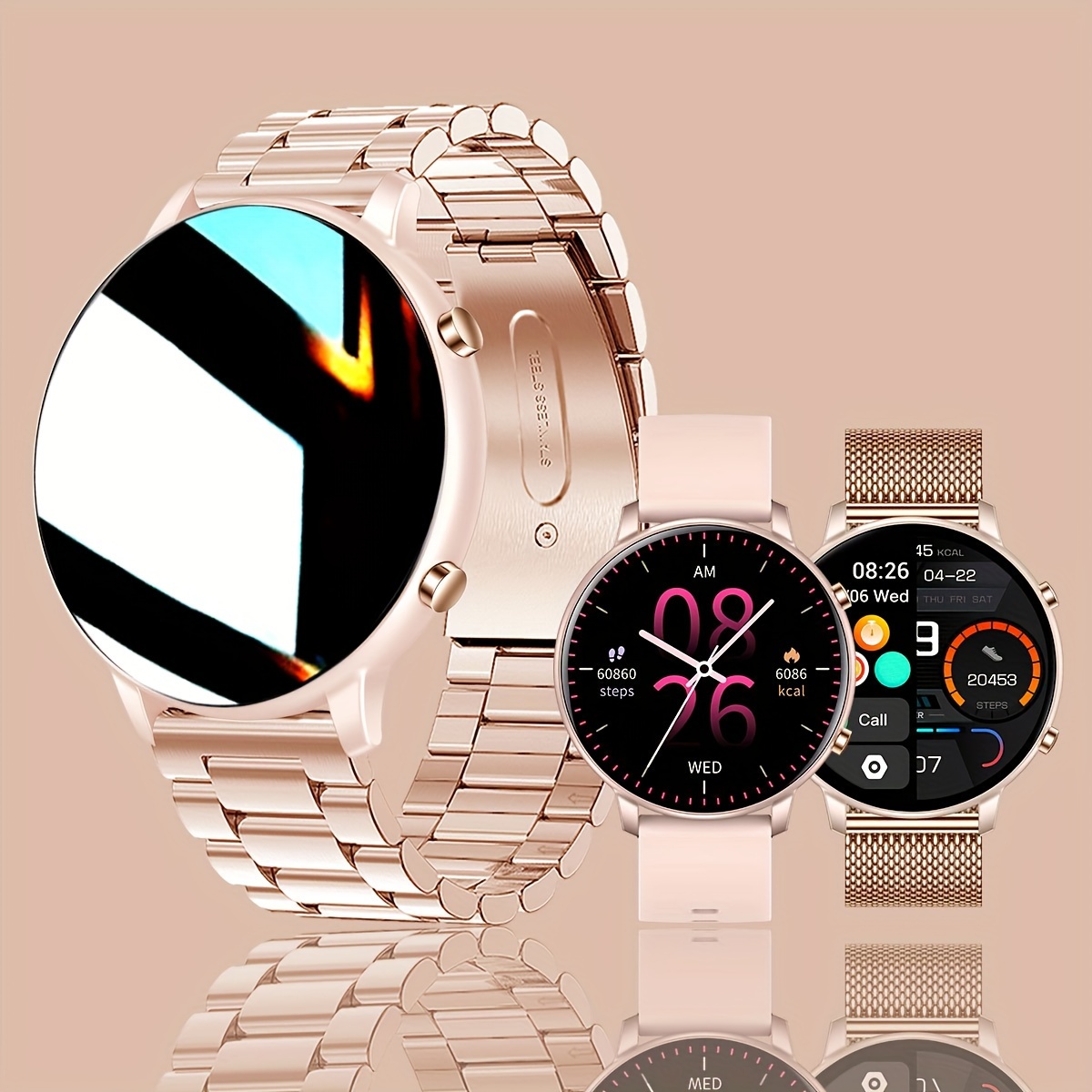 Reloj inteligente pequeño con albóndiga , con rastreador de ejercicios ,  pantalla , , IP68 impermeable , con corazón AI voz 100 + deportivo , regalo