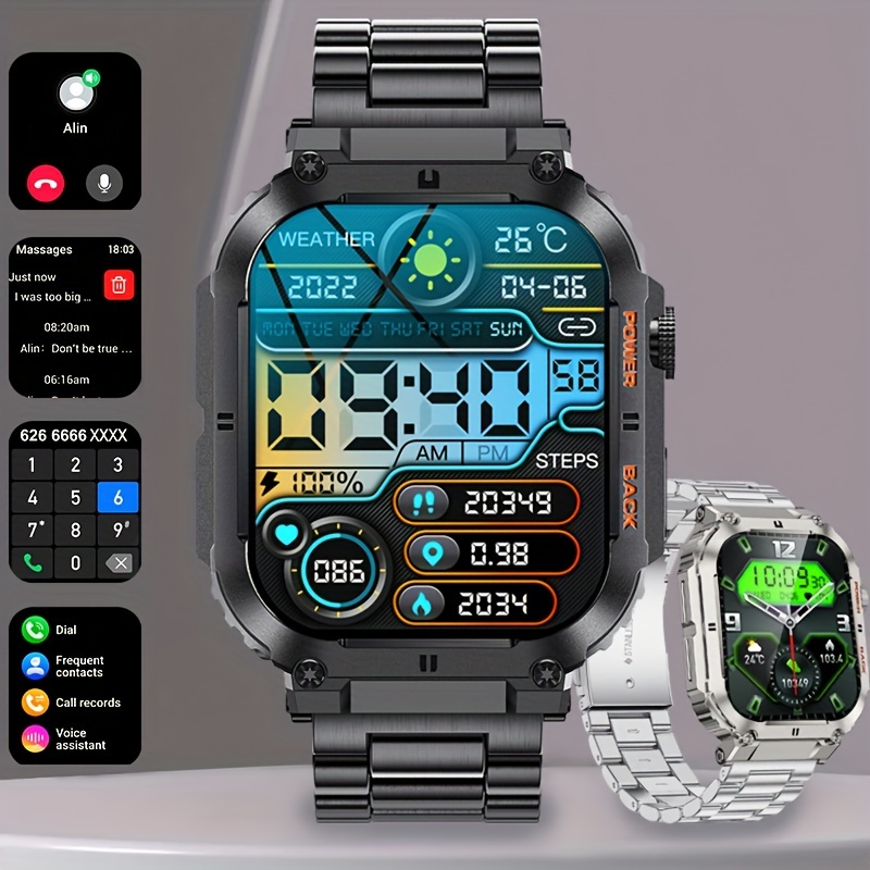 Onegra Smart Watch Uomini, Impermeabile Ip68, Batteria 1,85