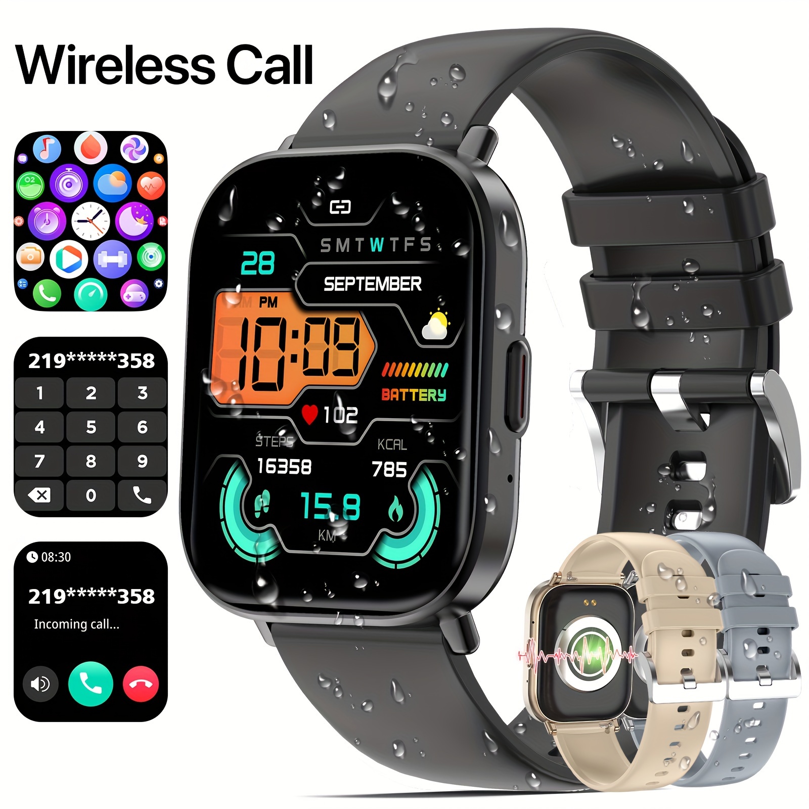 Smartwatch Mujer con Llamadas Bluetooth, 1,3” AMOLED Táctil Redondo Reloj  Inteligente Digital Impermeable Pulsera Actividad con 123  Deportivo/Pulsómetro/Monitor Sueño/SpO2/Podómetro para iOS Android :  : Deportes y aire libre