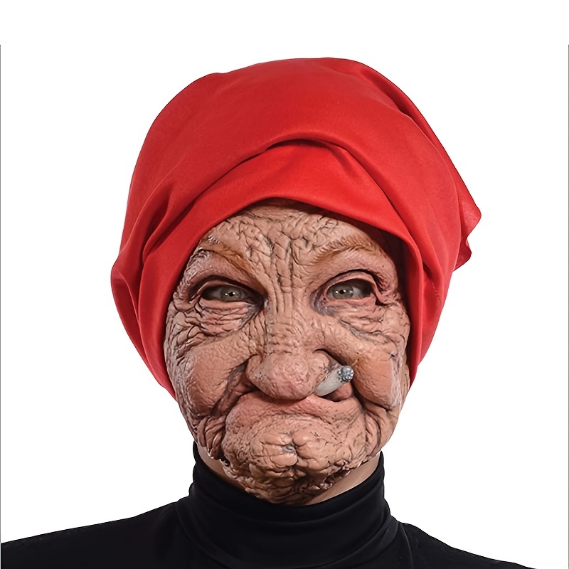 Masque en Latex pour Halloween, drôle et souriant, personnes âgées