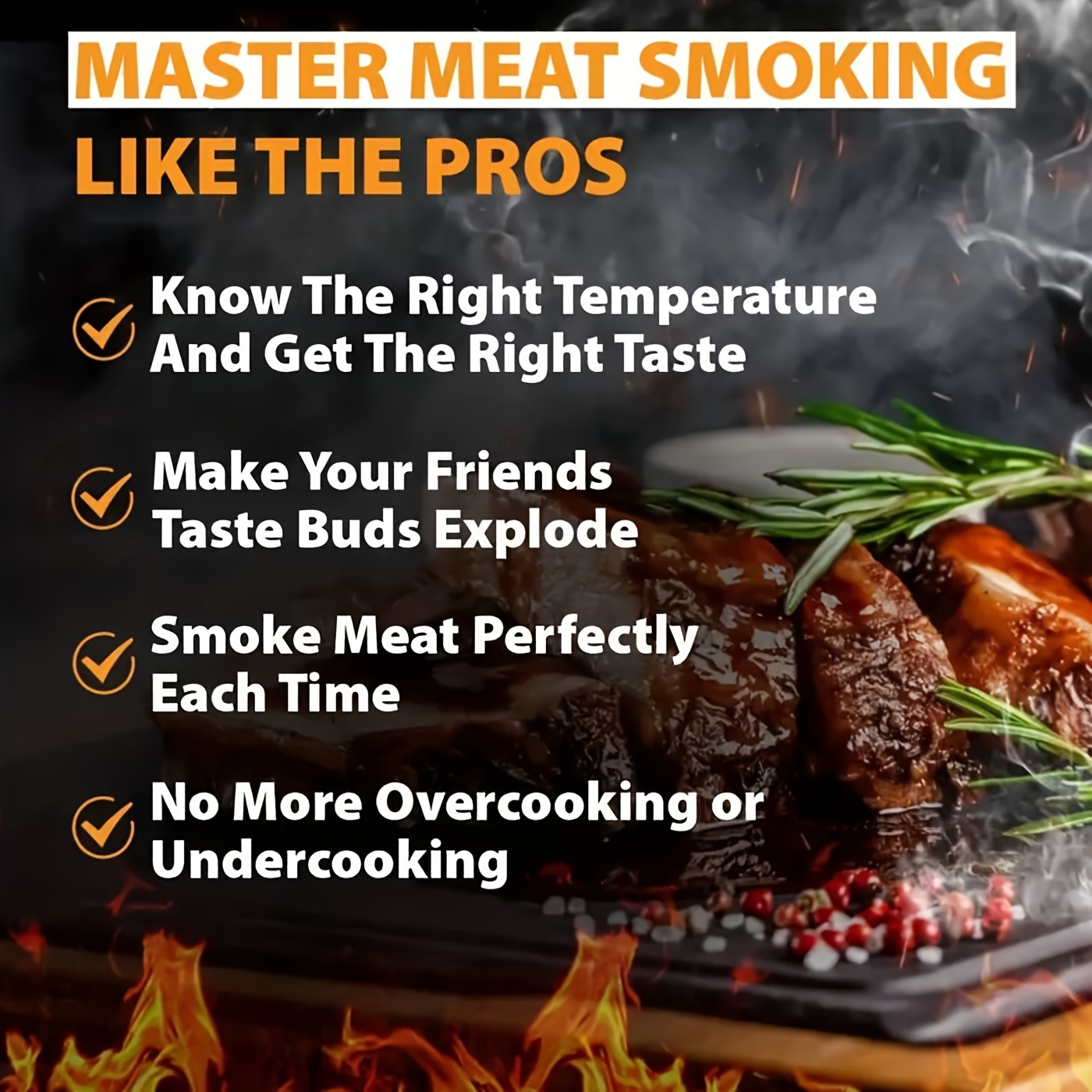 Meat Smoking Guide Magnet with Important Smoking Time, Target Temperature &  Wood Flavours Accessories for BBQ, Grilling & Smoking Meats for BBQ Lovers