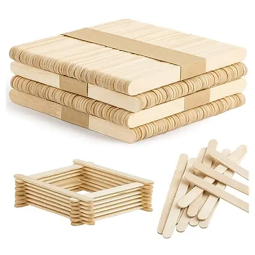 50 Pcs Natural Wooden Stick for Handmade Food Ice Cream Popsicle Sticks  Child Hand DIY Wood Craft Wax Waxing Disposable Sticks