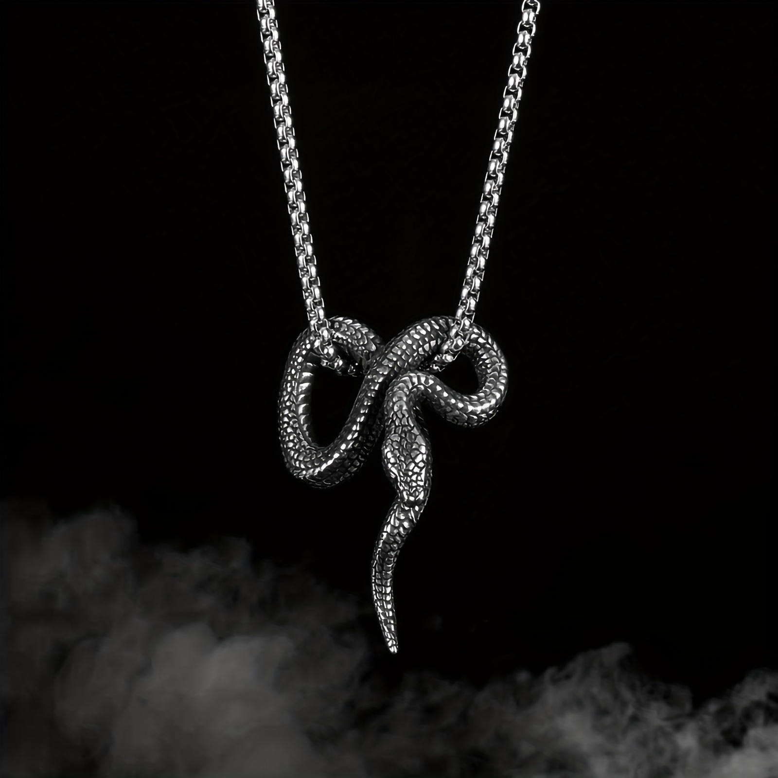 Threaded Snake Bone Chain Necklace, Male Neck Chain, Cool And Handsome  Stainless Steel Jewelry - Temu United Arab Emirates