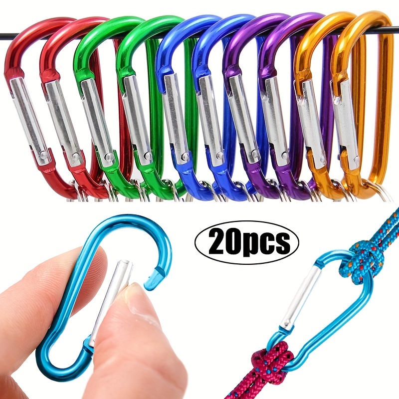 12 Sets Mini Carabiner Clip, 1 inch Metal Small Spring Snap Hooks Tiny  Alloy Carabiner Clip Paracord Hanging Clips for Keychain Backpack Bottle