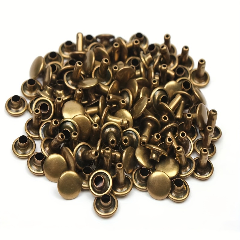 Trimming Shop Double Cap Rivets, Leather Rivets Tubular Metal Studs for  Clothing Repair & Replacements, Sewing, Leathercrafts, DIY Craft Projects