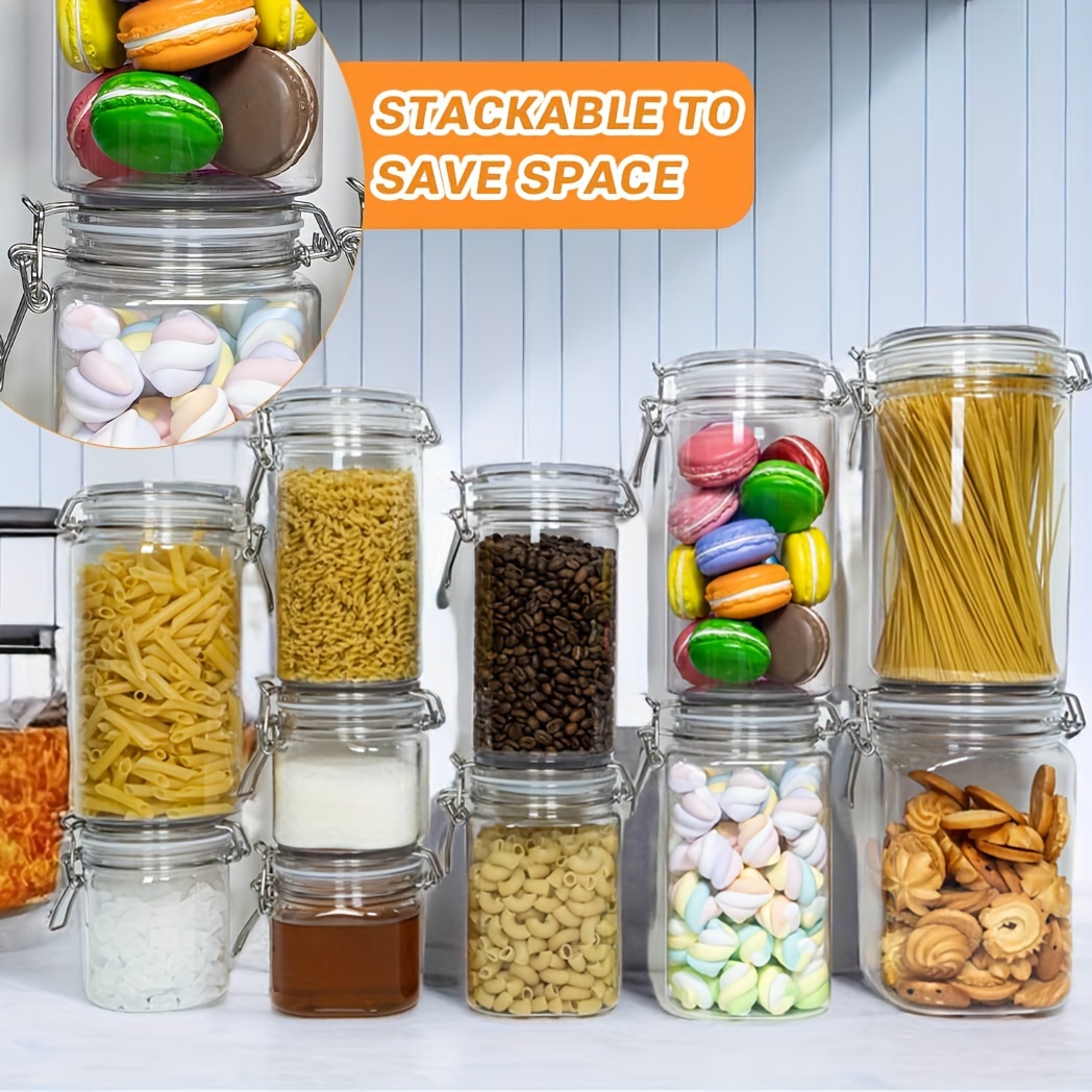 Round Storage Jars With Lids, Candy Jars With Lids, Clear Stackable Snack  Containers Candy Jar Canister, Kitchen Storage Organization For Cookie, Dry  Foods, Nuts, Coffee Bean, Home Kitchen Supplies - Temu