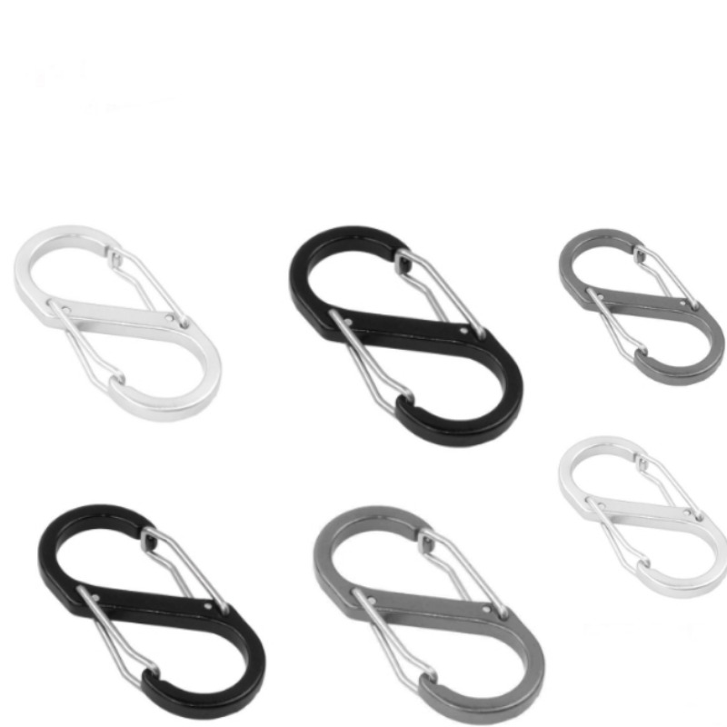 2/10pcs Stainless Steel Carabiner Clip Spring-Snap Hook - Lotsun Heavy Duty  Carabiner Clips For Keys Swing Set Camping Fishing Hiking Traveling