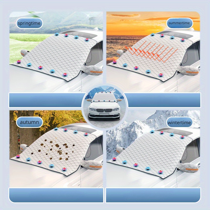 Car Snow Cover Sunshade,Thickened Car Snow Visor 9 Magnets Are Strongly  Fixed, Protecting The Car's Front Windshield From Sunlight, UV And Snow,  Etc.