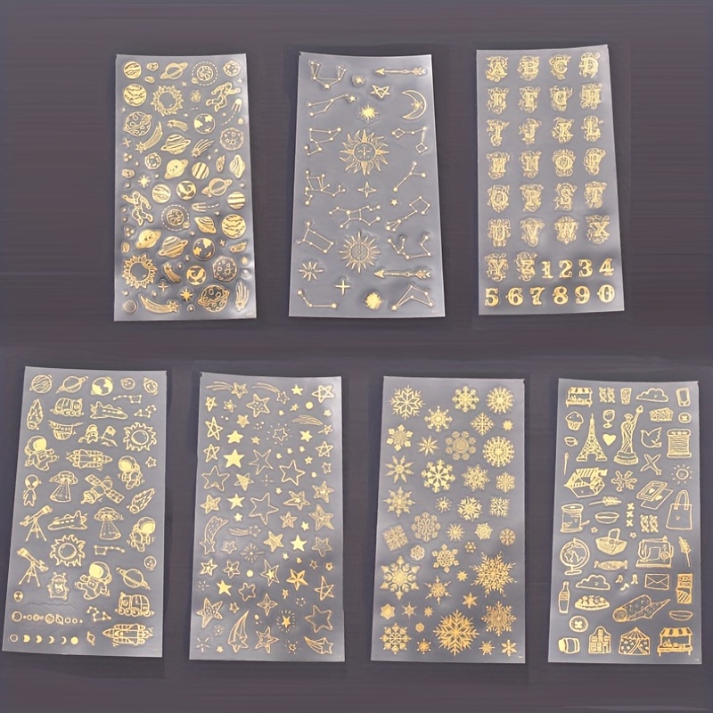 25Pcs Gold & Gold Wax Seal Stickers Handmade Vintage Botanical