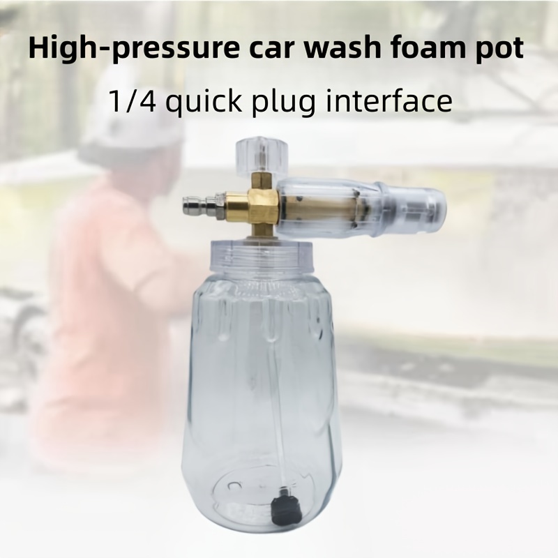 Transparent Snow Foam Cannon Pressure Washer, Aluminum Lance With 33.81oz  Bottle, Car Wash Foam Lance With 1/4 Quick Plug