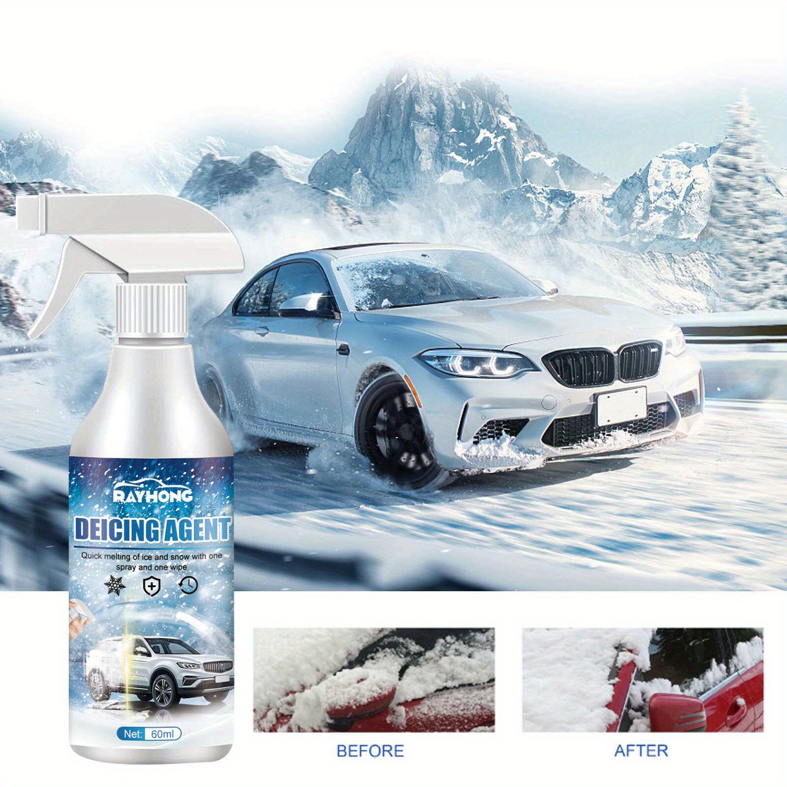 Car Deicer Spray Melts Ice Winter Frost Deicer Spray Snow Melting Defrost  Liquid for Windshield Windows Latches Key Locks