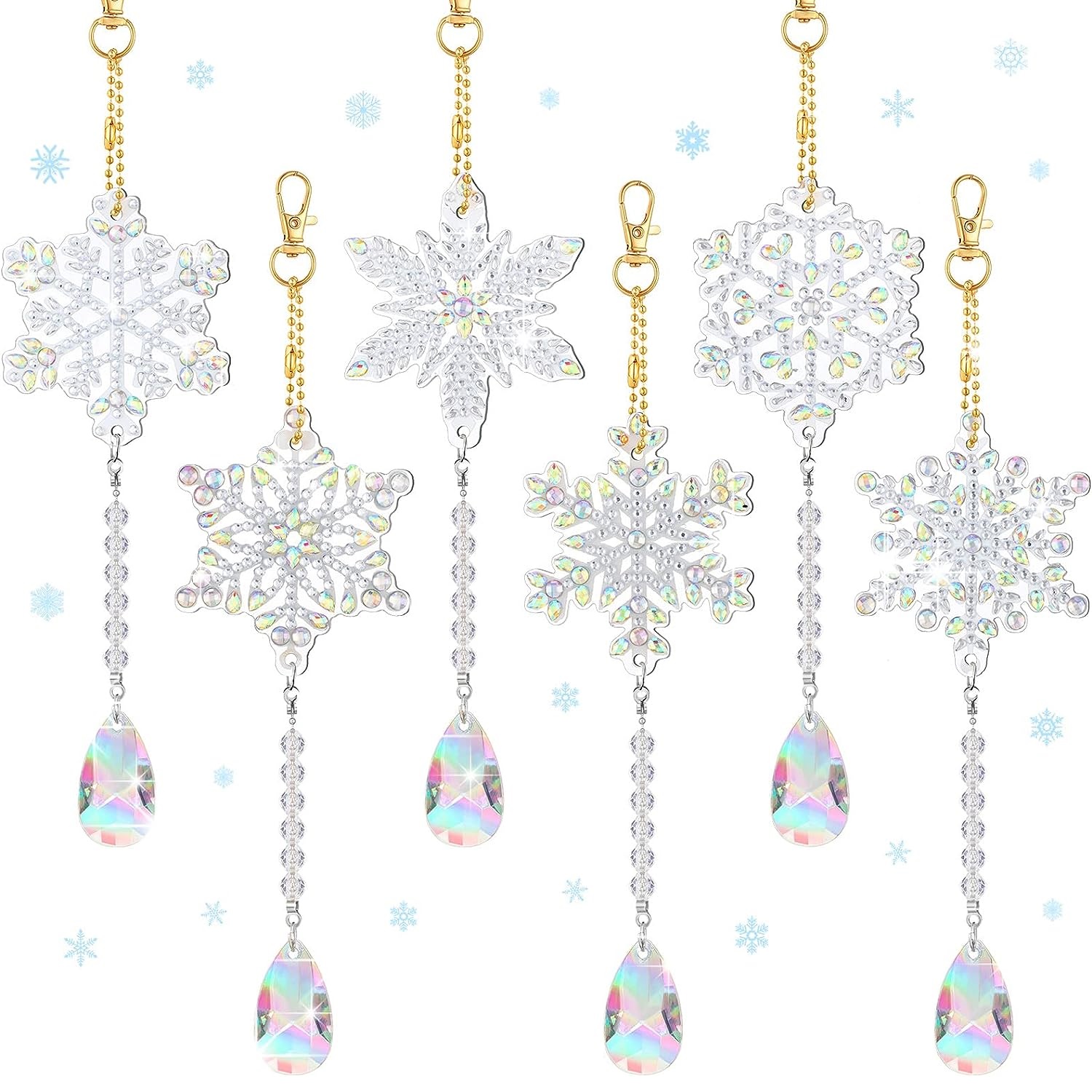  4 Pcs Diamond Painting Art Suncatcher Wind Chime 5D Double  Sided Crystal Rhinestone Big Gem DIY Diamond Art Suncatchers Sea Animal  Hanging Ornament with Chain Pendant for Adult Kid Craft