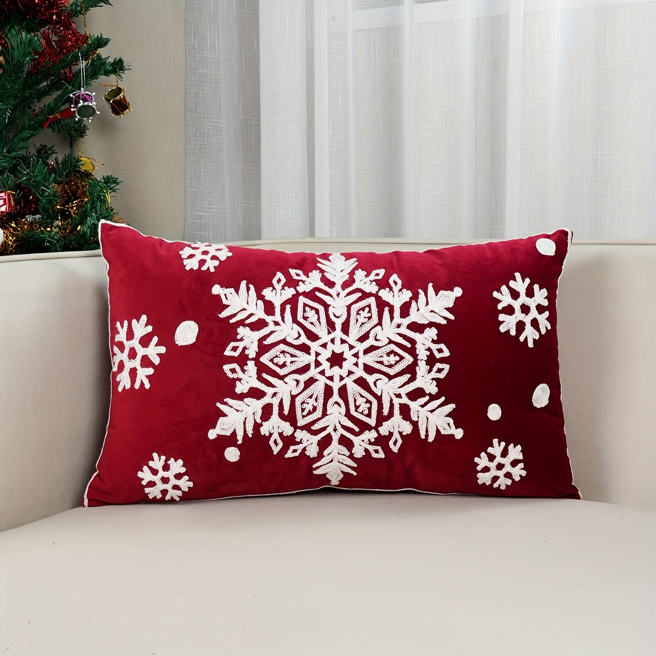 Christmas Snowflake Pillowcase Without Pillow Insert For - Temu