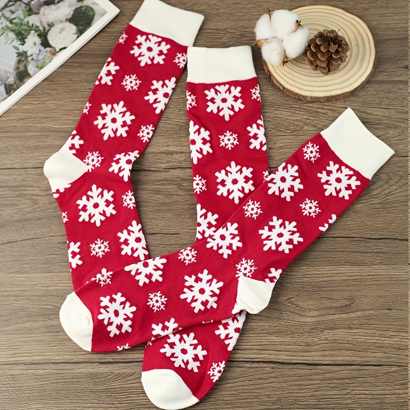 Comprar Calcetines térmicos con patrón de copo de nieve, calcetines cálidos  de invierno, calentadores de pies creativos para exteriores