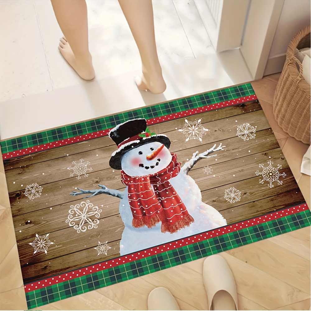  Indoor Outdoor Mats, Playing Snowman Under The Snow Door Mat,  Non-Slip Absorbent Resist Dirt Entrance Mat Washable Welcome Mats for  Entryway, Low-Profile Floor Mats : Patio, Lawn & Garden