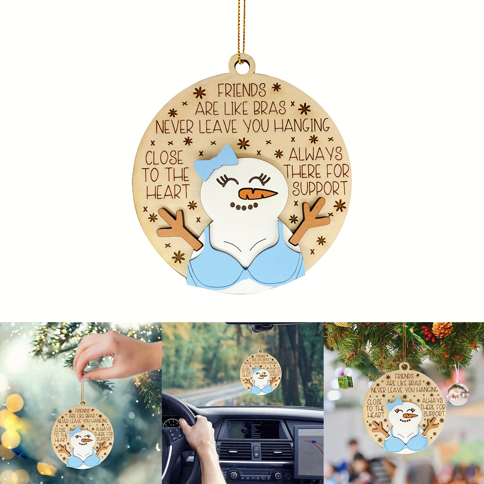 Chance Made Us Neighbors Hearts Made Us Friends Christmas Wooden House  Snowflake Round Acrylic Pendant Home Decoration Window Fireplace Pendant  Decoration - Temu