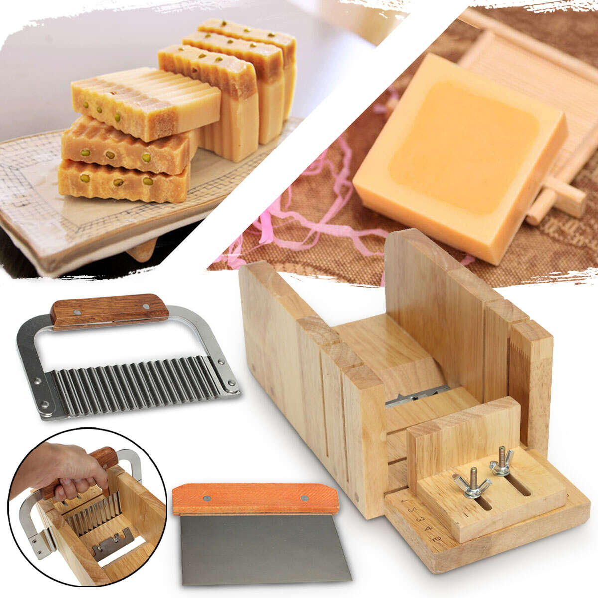Hand Carved Wooden Rectangular Butter Molds Assorted Patterns Small 4 oz