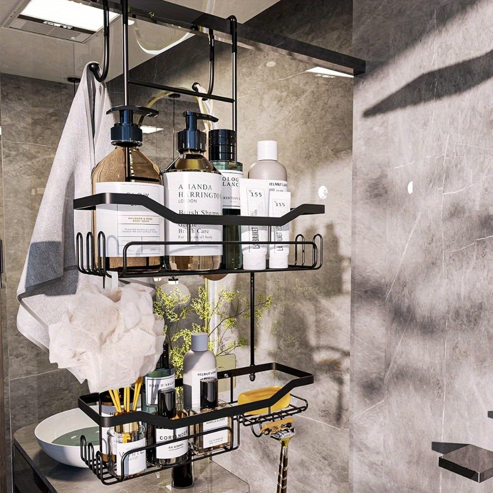 KINCMAX Étagère de douche et porte-savon – Auto-adhésif sans perçage pour  cuisine ou salle de bain – Étagères de douche avec crochets pour accrocher