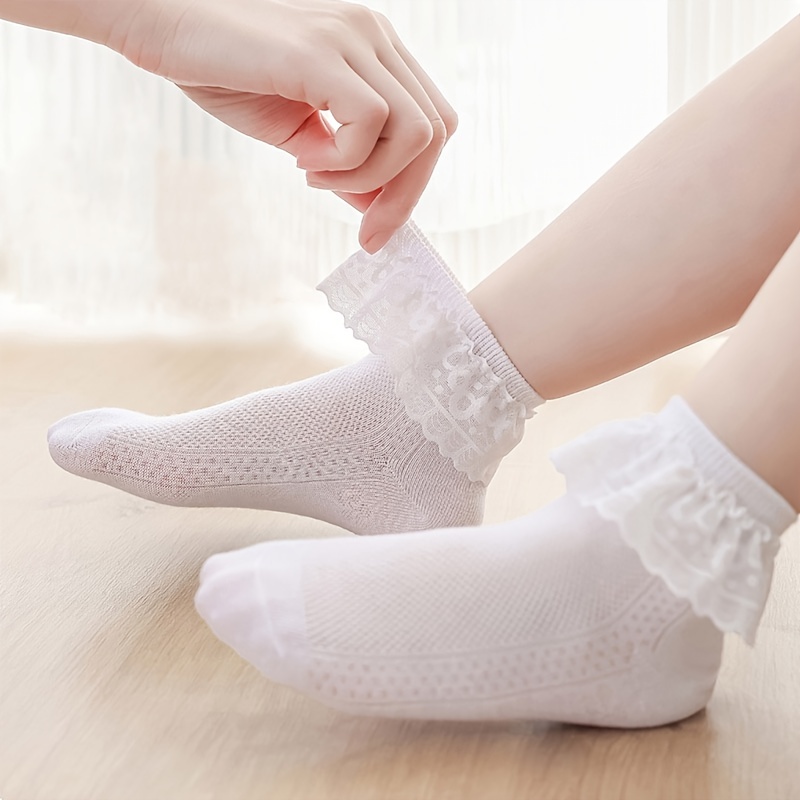 Lolita Girls Lace Socks Women White Lace Short Sock Anklets Socks