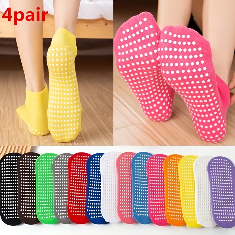 Yoga Socks Women Contrast Color Cotton Silicone Non-slip Pilates Grip Low-ankle  Sock - AliExpress