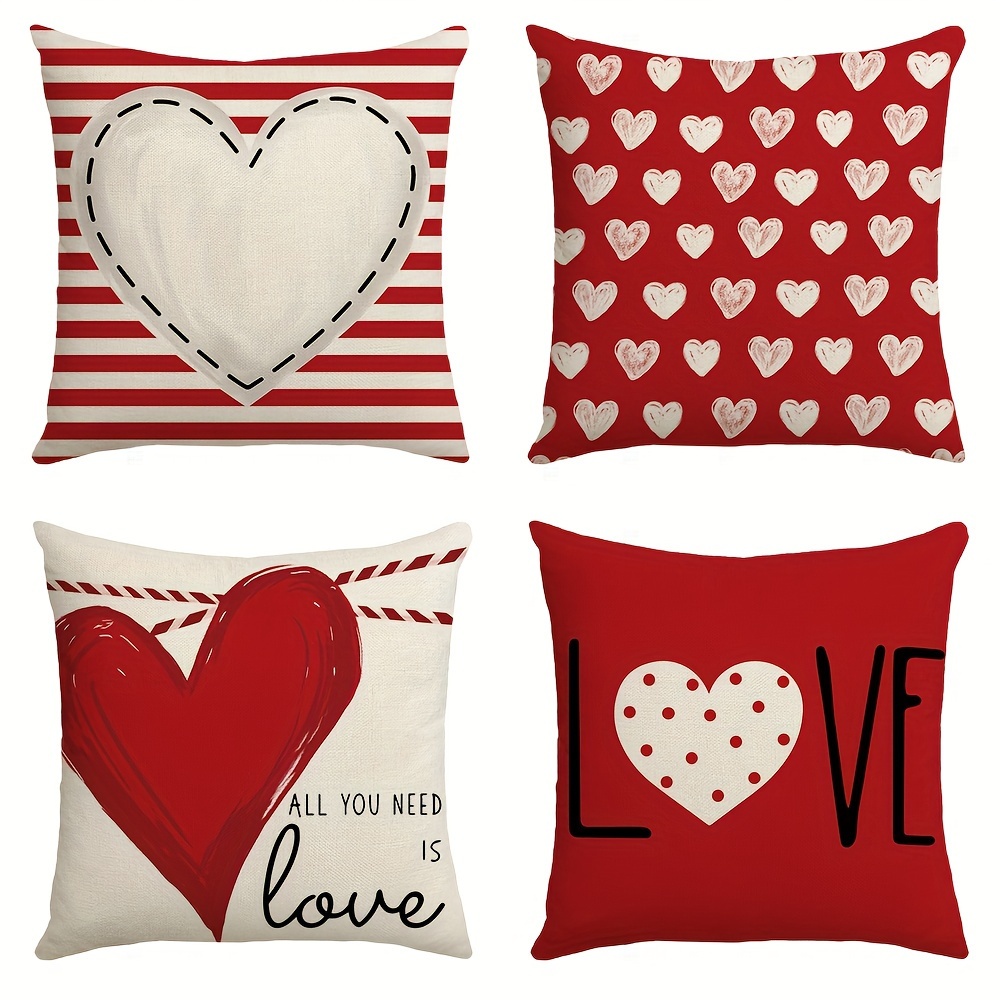 Colorlife Be My Valentine Love Stripes Throw Pillow Covers - Temu