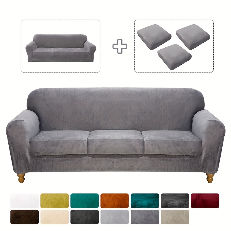 Premium Golden Velvet Sofa Cover, Sofa Cushion With Non-slip Backing For  Comfortable Seating - Temu