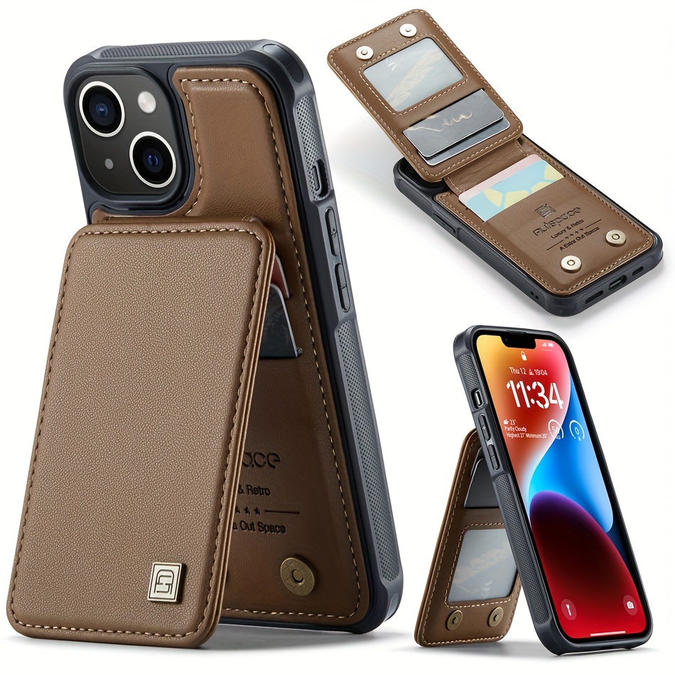 LOHASIC for iPhone 12 Pro Max Wallet Case, 5 Card Holder Phone Cover to Men  Women, Premium PU Leather Credit Slot, Magnetic Clasp Kickstand Flip Folio