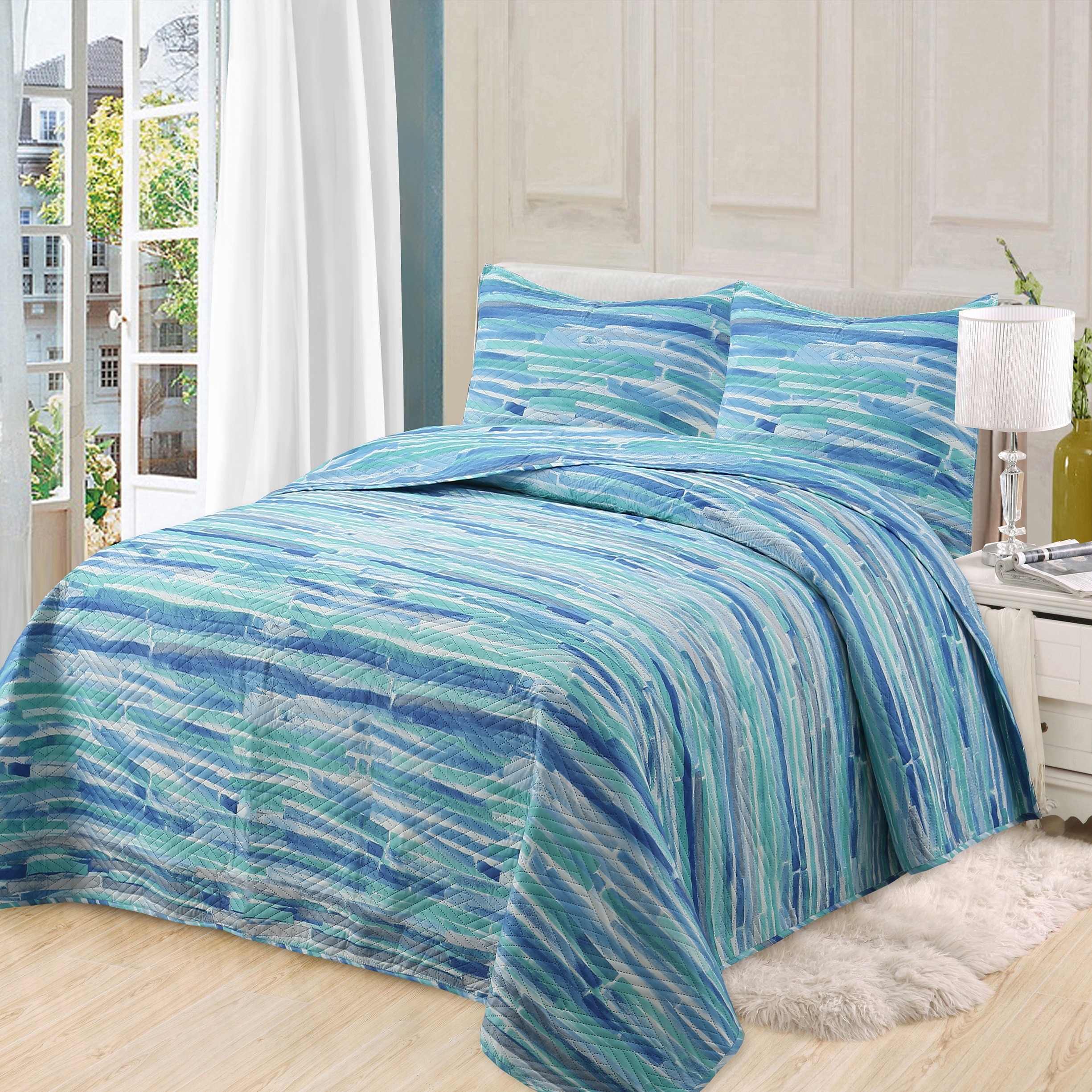 TEVTEV Colchas Cama 135/150 180 Azul Colcha Bouti Fina for Otoño y Invierno  Algodón Patchwork Cubre Cama Multiusos con 2 Funda Almohada Bordado  Cianotipo ( Color : Blue , Size : 224x234cm-88x92 ) : .es: Hogar y  cocina