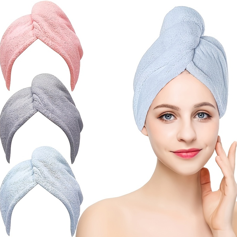 3 PCS Toalla Microfibra Pelo,Toalla Pelo Secado Rapido,Toalla Turbante Pelo,Toalla  Pelo Microfibra,Toalla Seca Pelo,Toalla Microfibra con Botón,Súper  Absorbente,para Cabello Largo,Rizado y Grueso : : Belleza