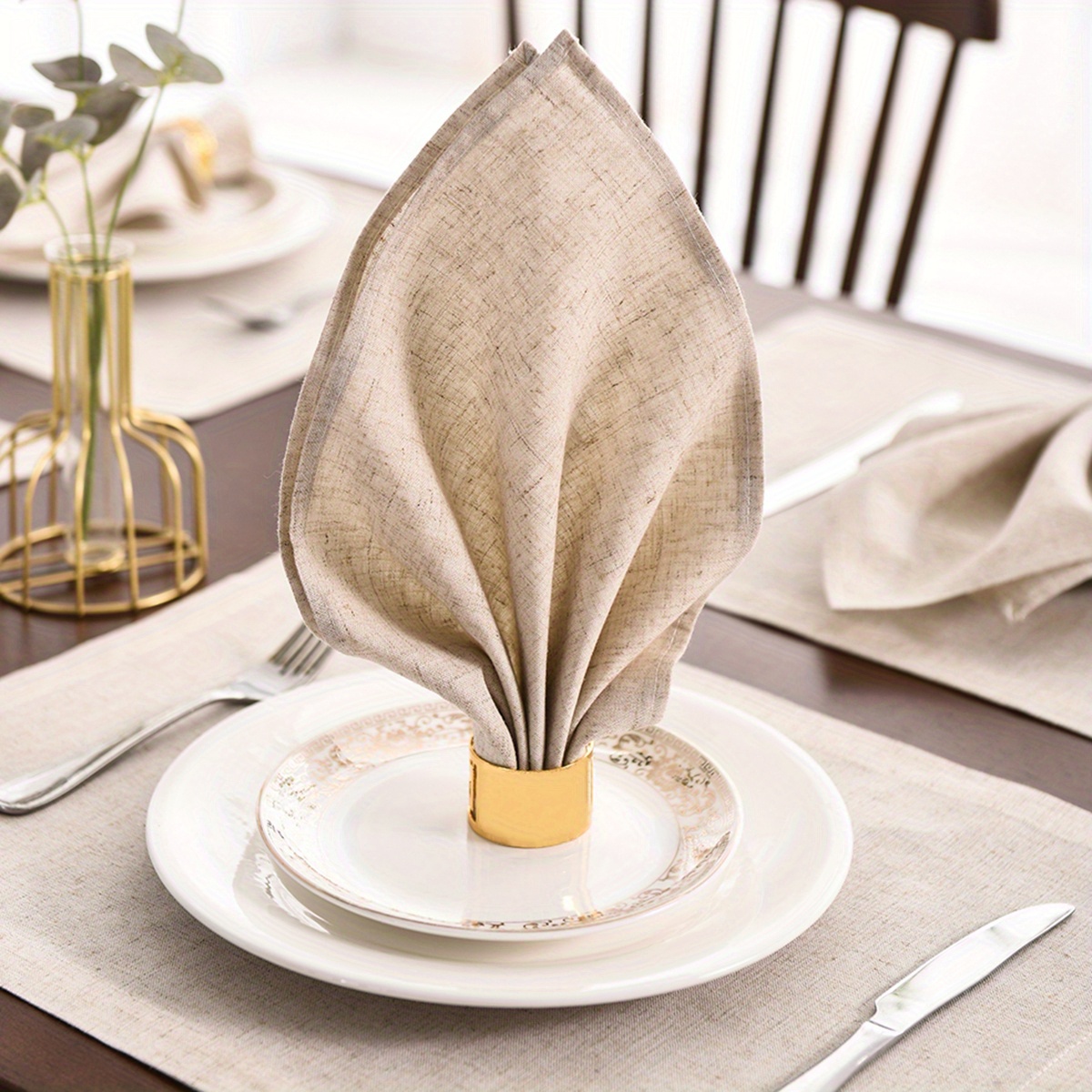Washed Cloth Napkins, Solid Color Dinner Napkins, Soft Dining Table Napkins,  Fabric Napkin Cloth For Wedding Birthday Christmas Party Decor, - Temu