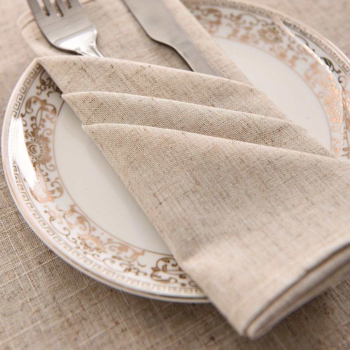 Mebakuk Cloth Napkins Set of 12, Premium 17 x 17 Inch Solid Washable Linen  Style Napkins, Soft Table Napkin for Wedding Party Restaurant Dinner