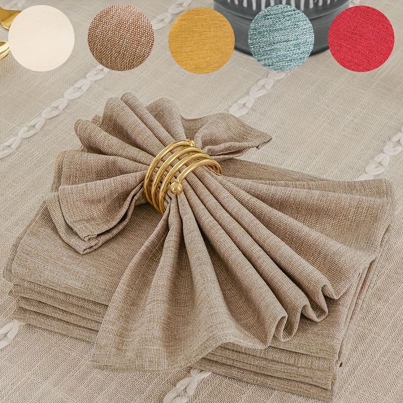 Dinner Napkins Cloth Set of 4, Thanksgiving Premium Polyester Napkins 20 x  20 Inch, Washable and Reusable Table Napkins for Wedding Cocktail Hotel