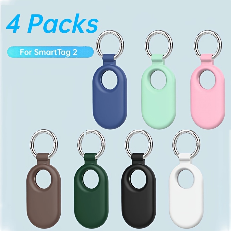 for Samsung Galaxy SmartTag2 Case, Protective Silicone Case for Galaxy  Smart Tag 2 with Key Ring for Keys 4pcs 