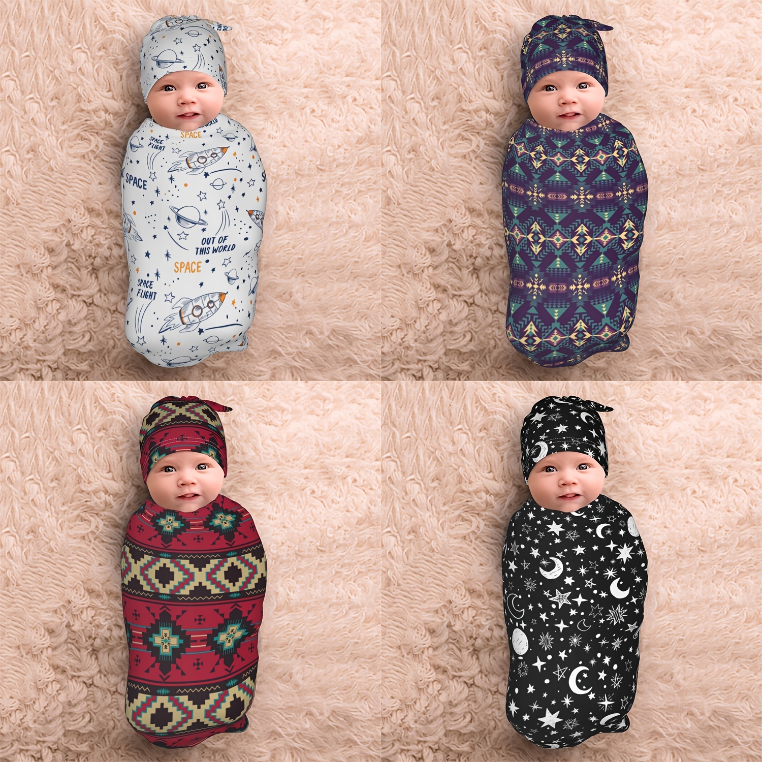 Juego de gorro, calcetines y manoplas para bebé recién nacido, 100% algodón  orgánico, con gorro y calcetines para bebé, sombreros para bebés recién