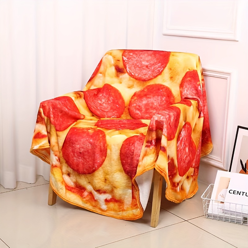 Pizza Blanket Realistic Food Fleece Blanket Cheese Fluffy - Temu