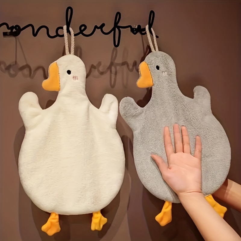 Hanging Kitchen/Bathroom/Bedroom Hand Towels,Cute Children Microfiber Coral  Fleece Hand Towel with Convenient Hanging