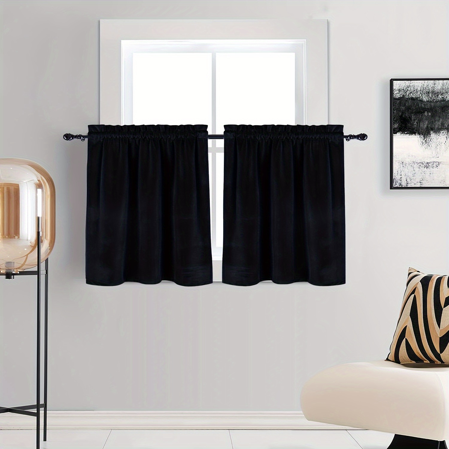 Cortina de cocina corta estilo pastoral cortinas cortas para cortinas de  ventana de cocina - Filtrado de luz privacidad y partición - Semi-sombreado