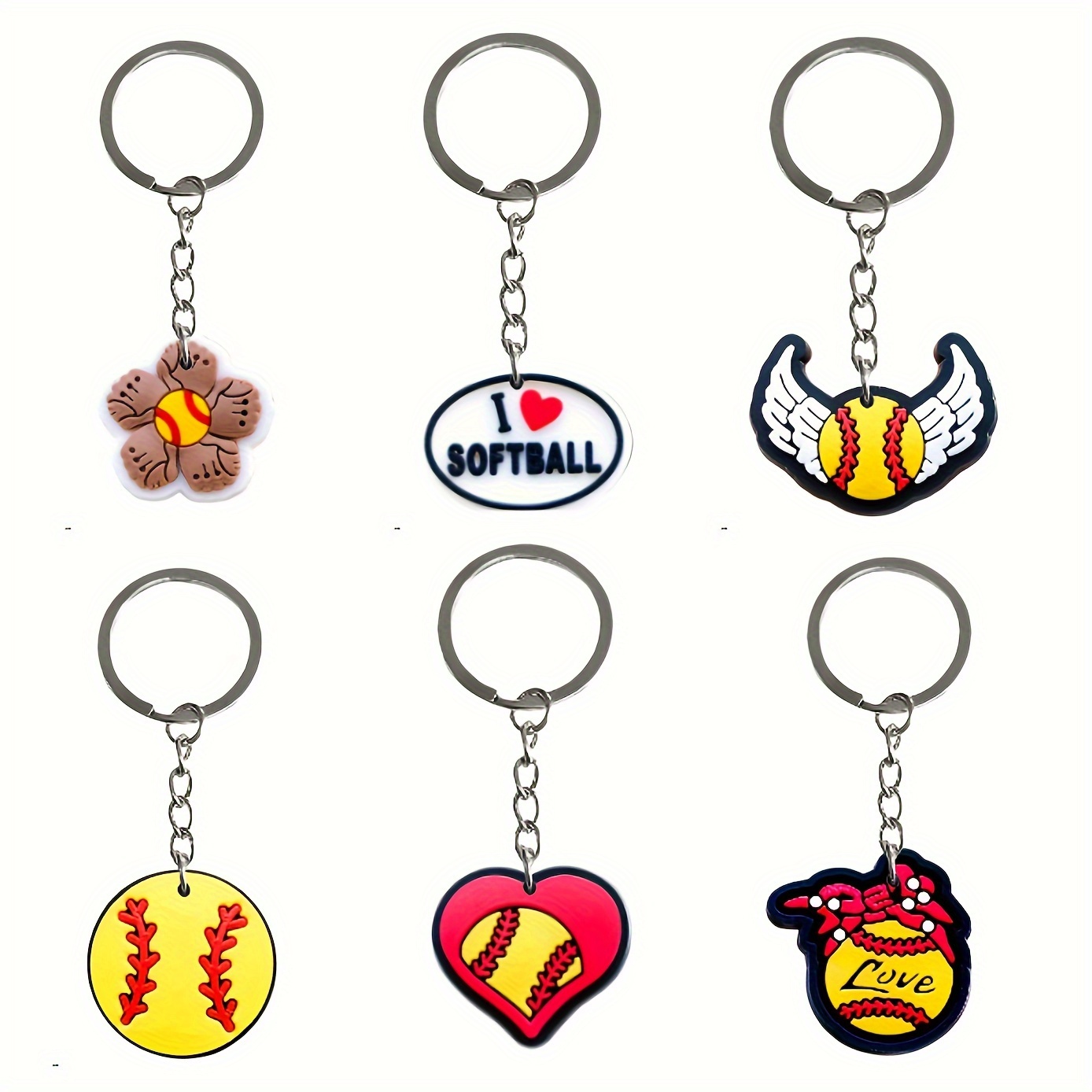 Softball on sale keychains bulk