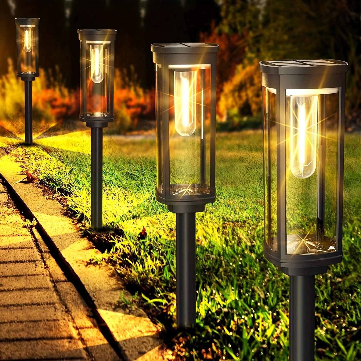 10 pzas Luces Solares Exterior Luces Jardines Luz Alimentada - Temu