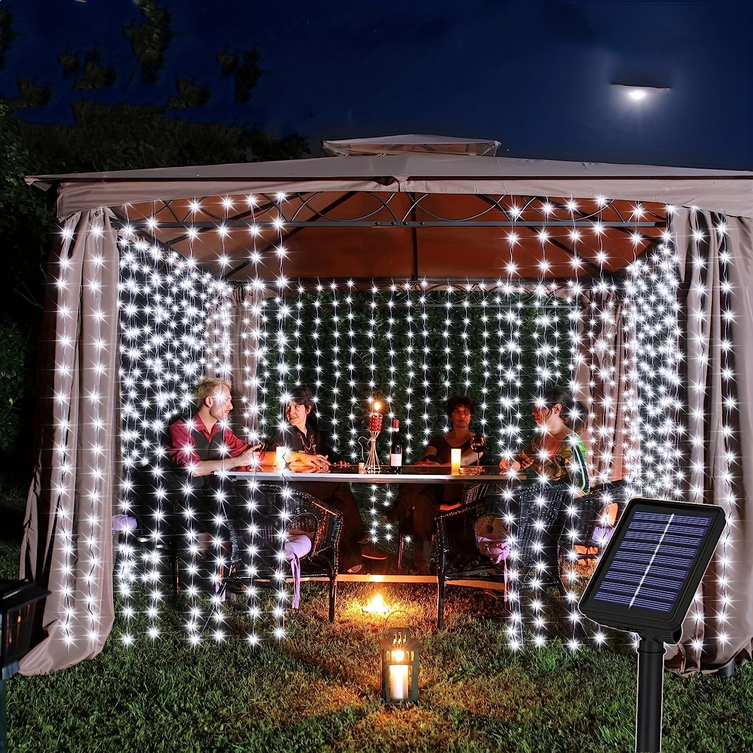 Led Wishing Ball String Light Solar Outdoor Curtain Small - Temu