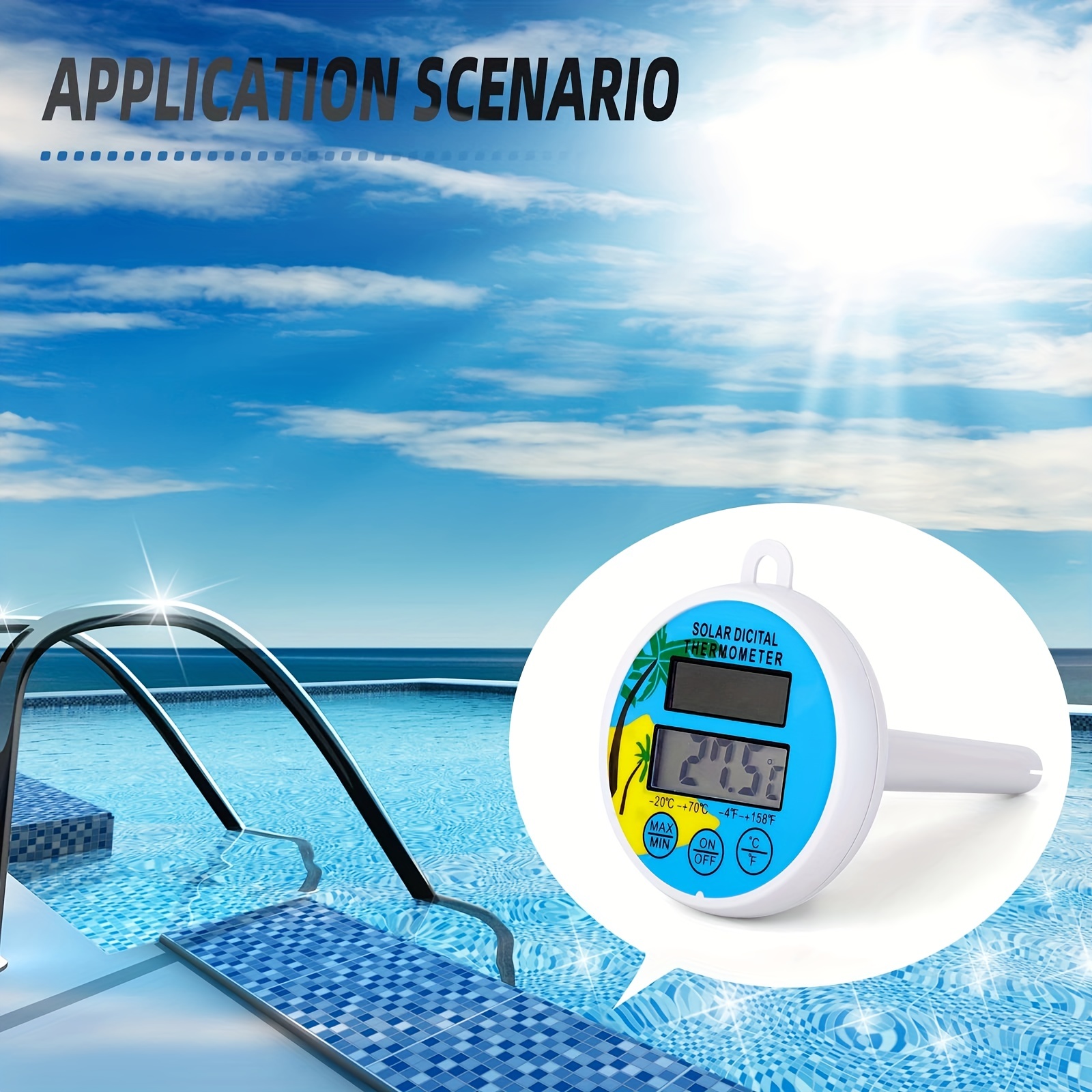 Swimming Pool Thermometer Wireless Floating Easy to read - Temu