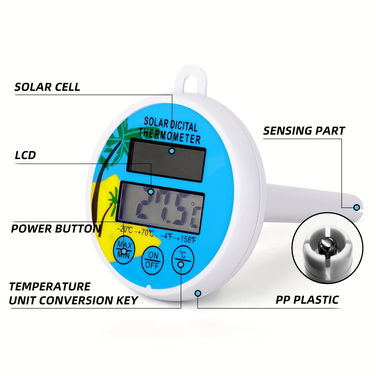 Solar Cell Outdoor Thermometer