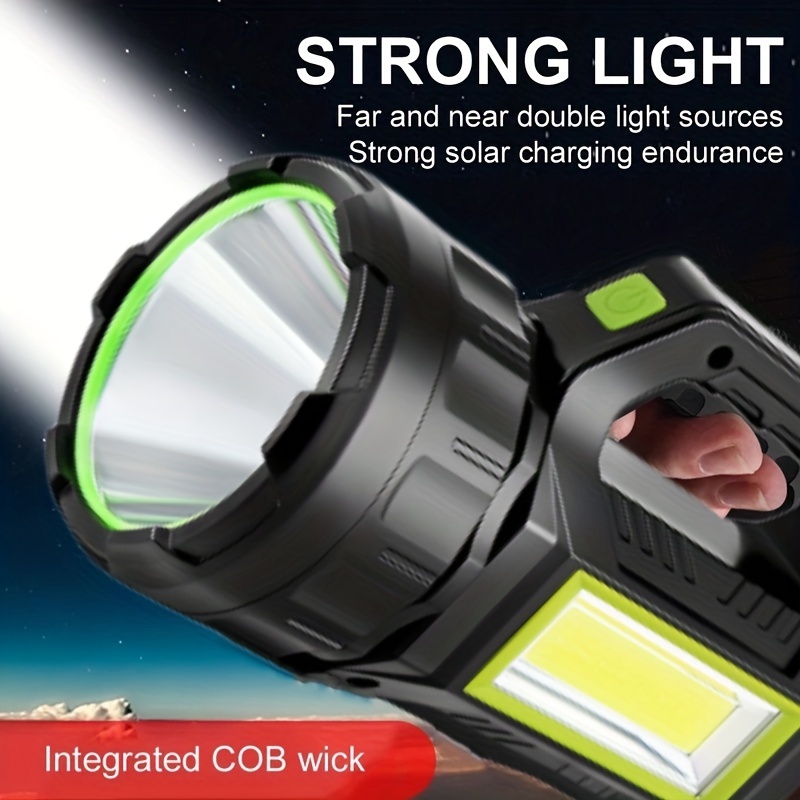 Idealife Linterna Solar Linterna LED Recargable USB, 1200 Mah