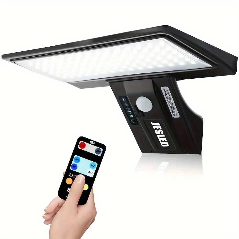 BESTA - Lampe solaire exterieur murale avec detecteur de mouvement 3 mode  de lumiére, controle à distance avec telecommande 108LED projecteur bande  eclairage lumiere éclairage mural electrique exterieur solar - Eclairage  solaire 