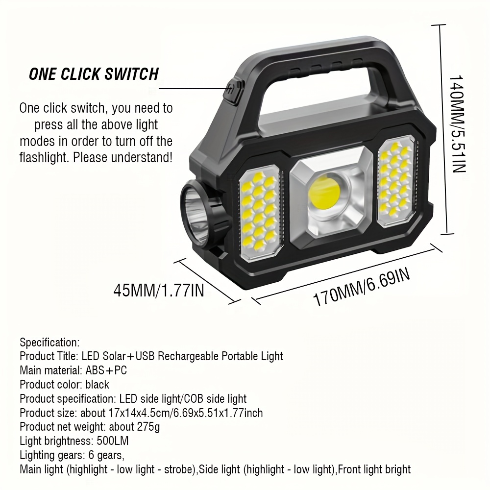 Solar Rechargeable Camping Lantern & Portable Outdoor Handheld Led Fla –  Yauoso