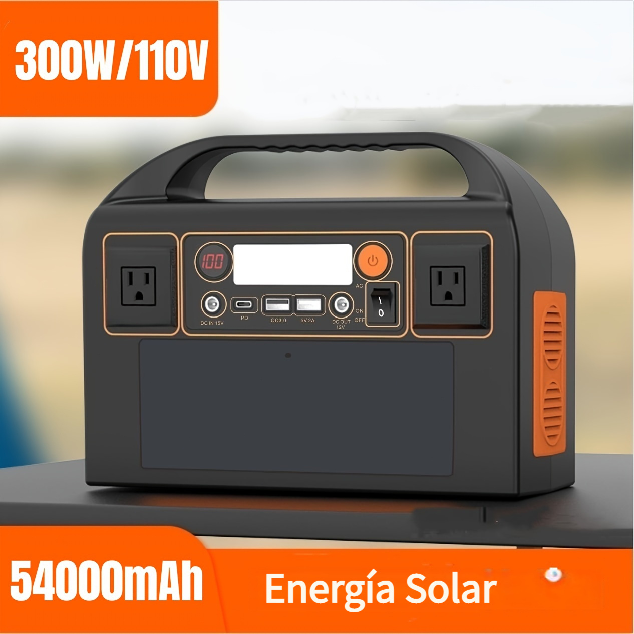 Generador solar – Generador portátil con panel solar, generadores de  energía solar, estación de energía portátil con linterna, generador de  emergencia