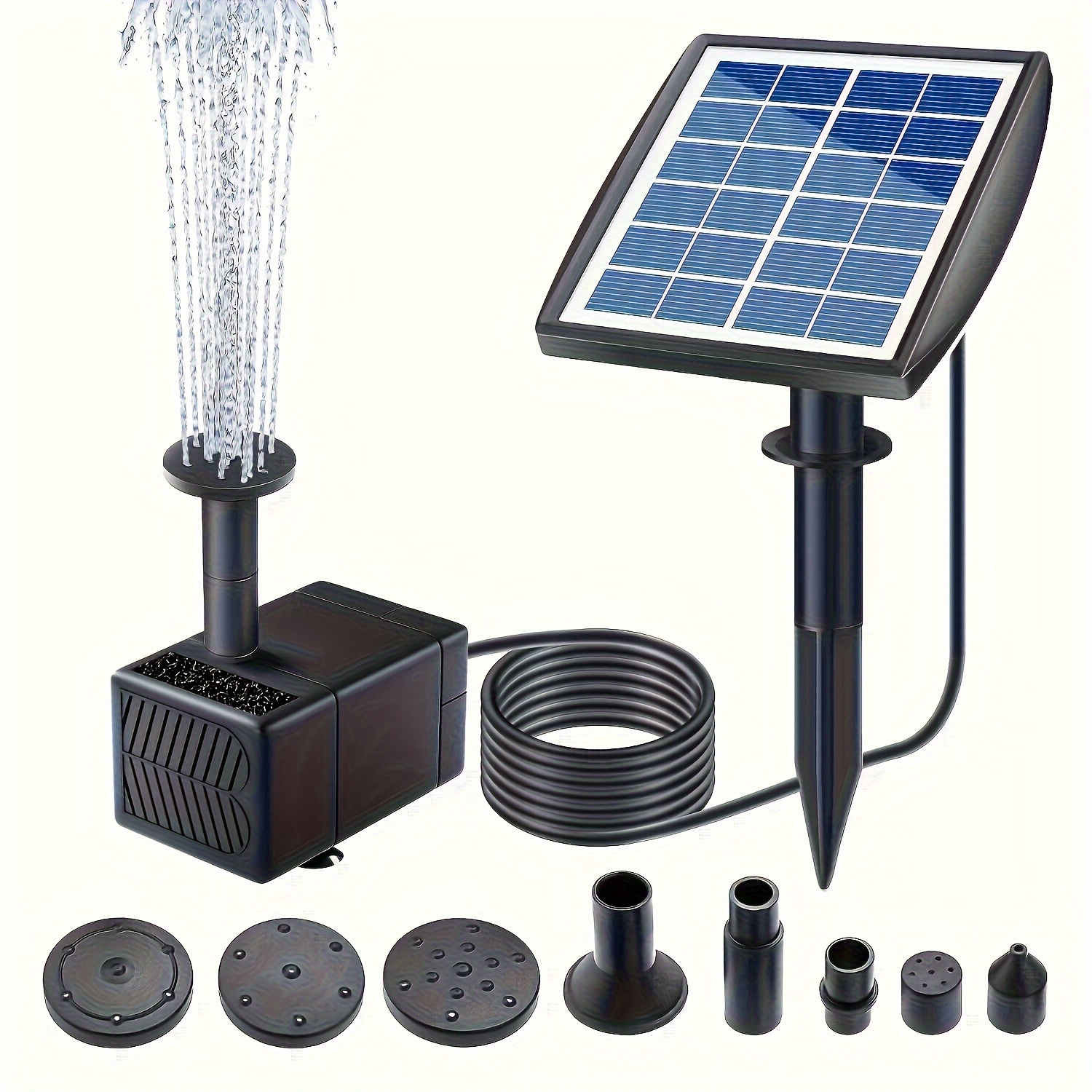 AISITIN Fuente solar de bricolaje, bomba de fuente de energía solar  mejorada 2023 de 5.5 W con batería de 3000 mAh y kit de baño de pájaros de  3