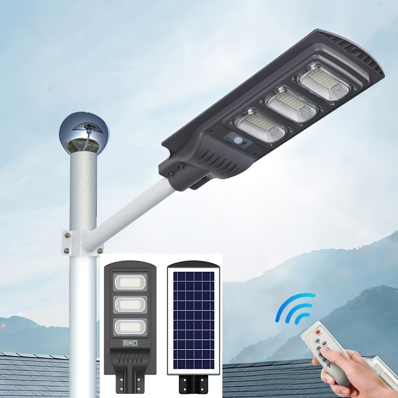 Luces solares de 150 W para exteriores, 3 modos de luz solar LED de pared  con sensor de movimiento con control remoto, 8000 LM IP66 impermeable