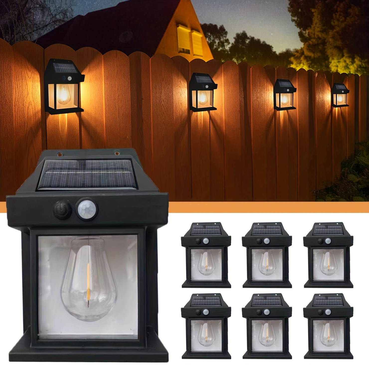 Linterna de pared con sensor de movimiento para exteriores, para garaje,  casa, luces LED negras, para porche, montaje en pared, lámpara exterior con