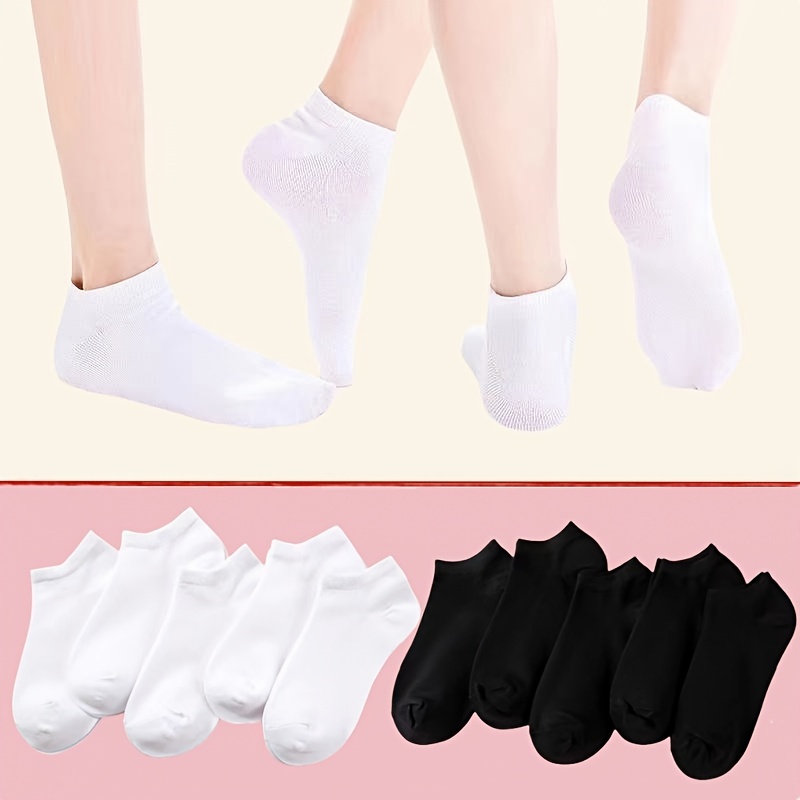 5 Pairs Simple Sheer Socks, Breathable & Lightweight Mid Tube Socks,  Women's Stockings & Hosiery